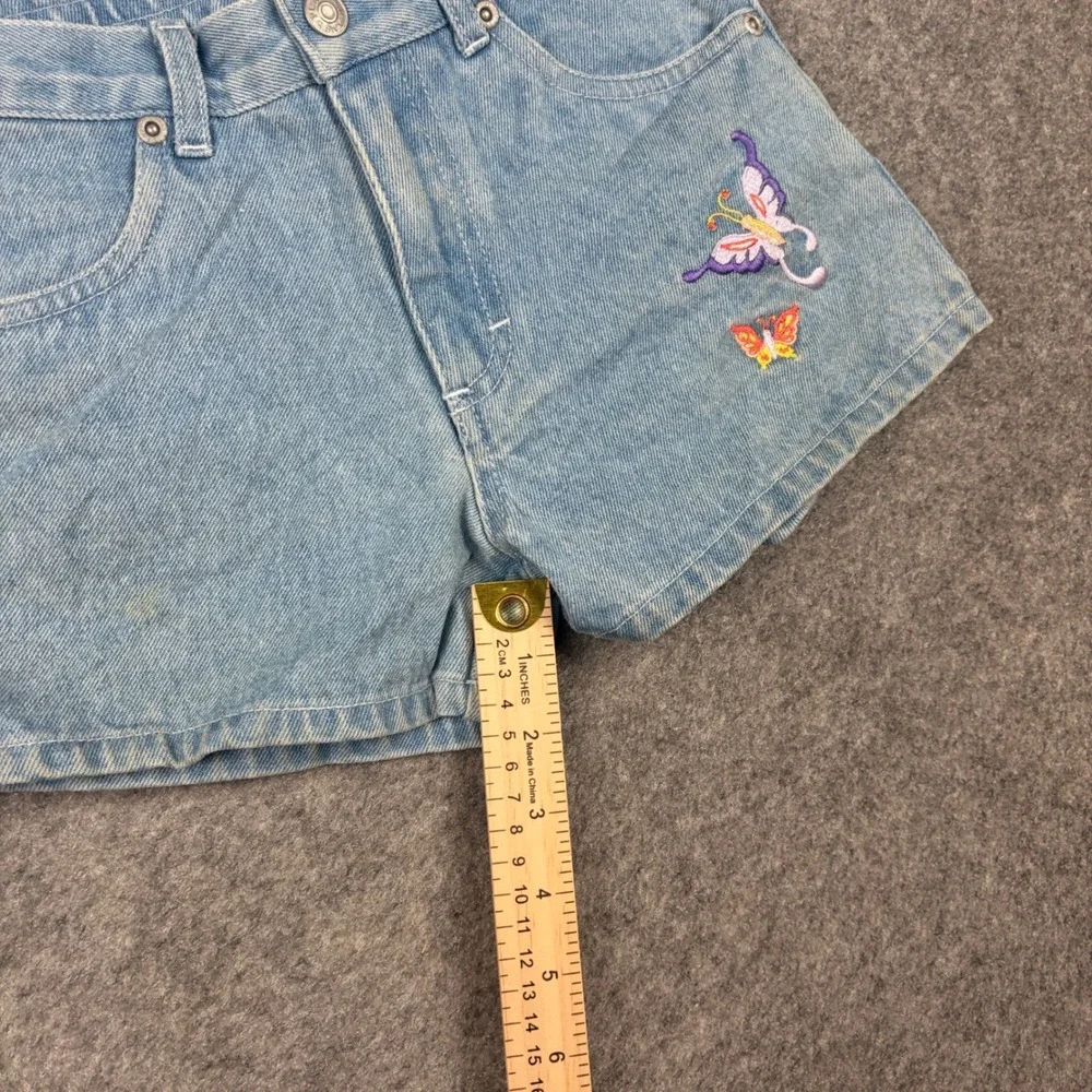 The Children's Place Denim Shorts Girls 6X/7 Butterfly Embroidered Crochet Patch